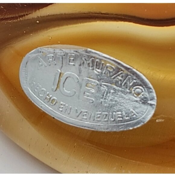 Arte Murano ICET Venezuela 10" Amber Art Glass‎ Madonna & Child Figurine - Picture 10 of 13